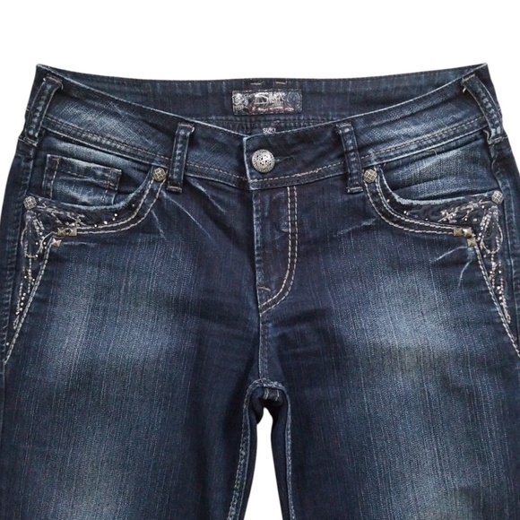Silver Jeans Women's Embellished Suki 17" Bootcut Jeans Size 31 - Picture 3 of 13